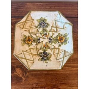 Vintage Decorative Plate or Trinket Dish 1970s retro Avocado Green